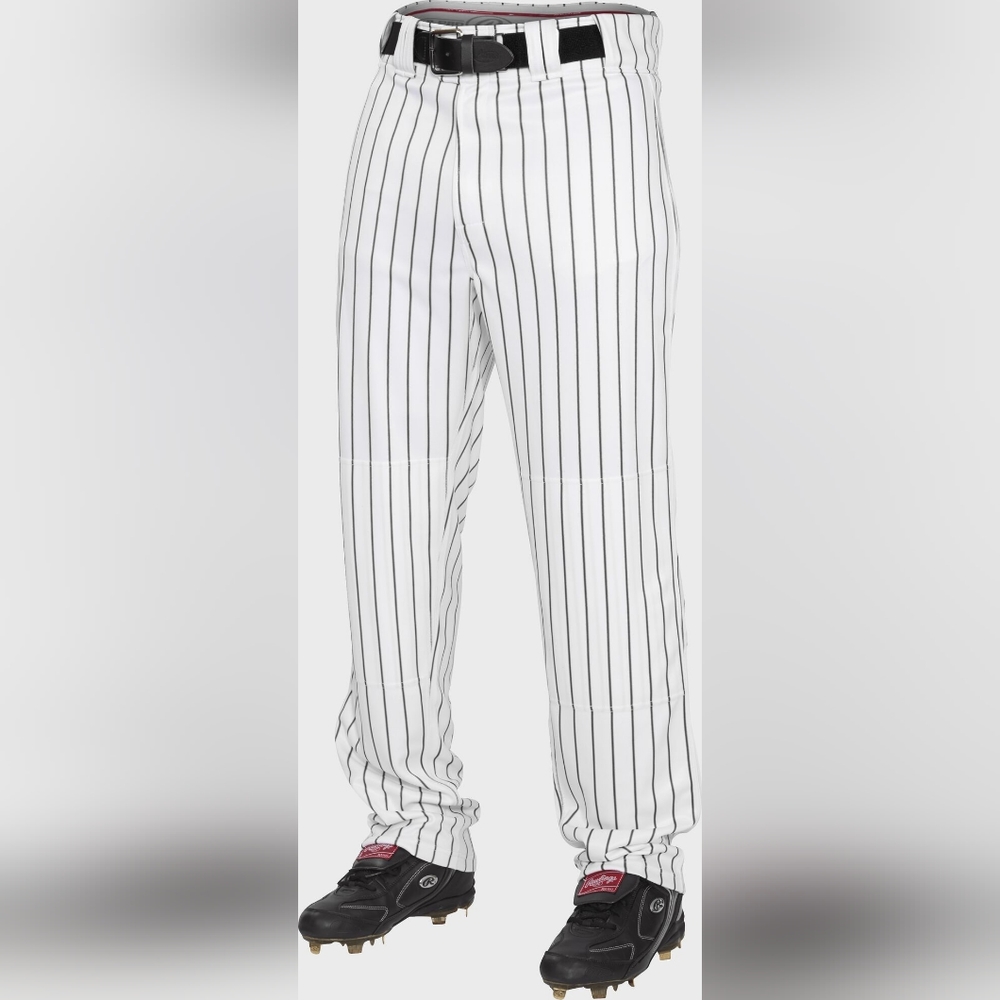 Rawlings White Black Pin Strip Youth Baseball Pants